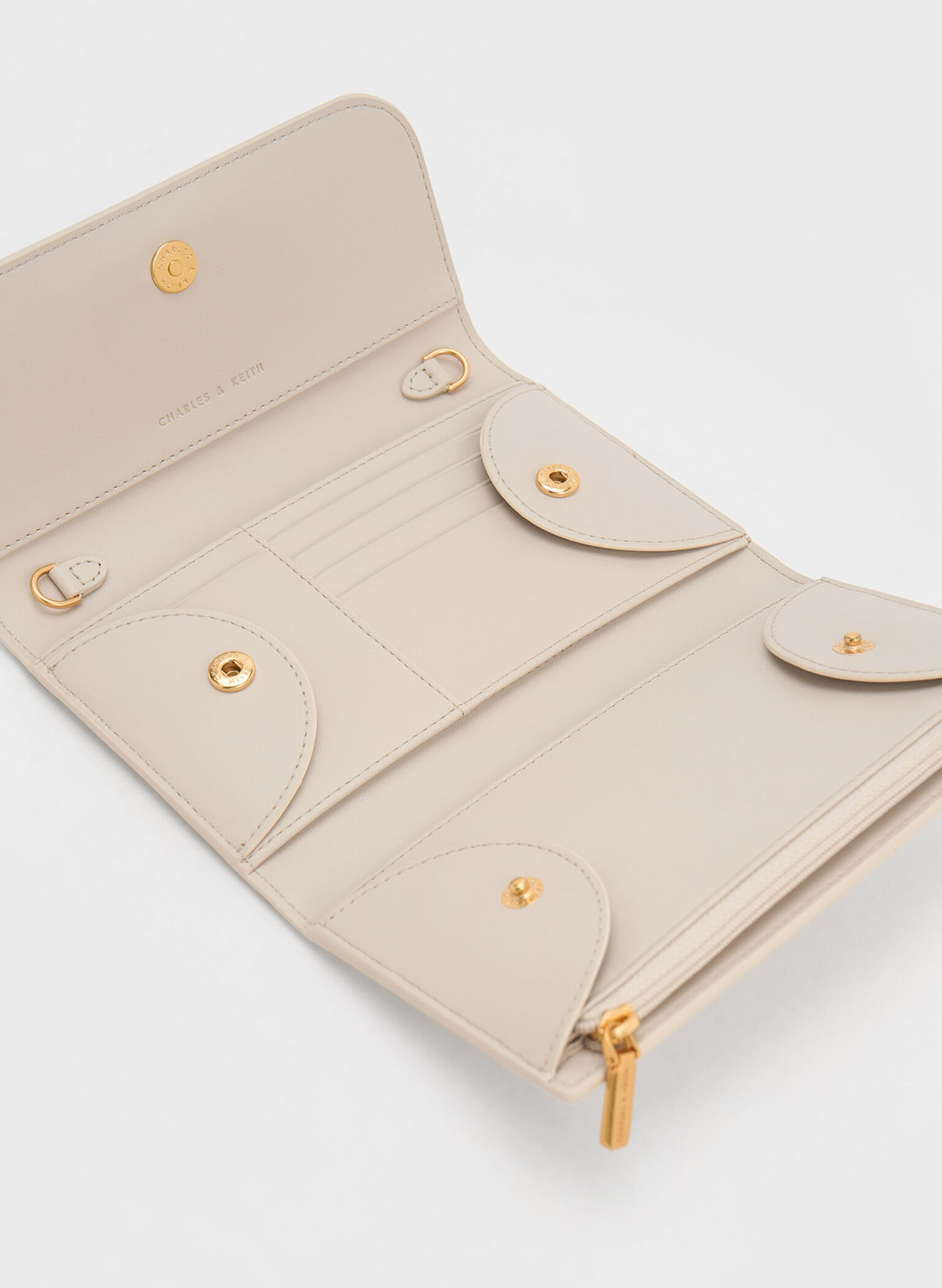 Octavia Front Flap Long Wallet, Ivory, hi-res