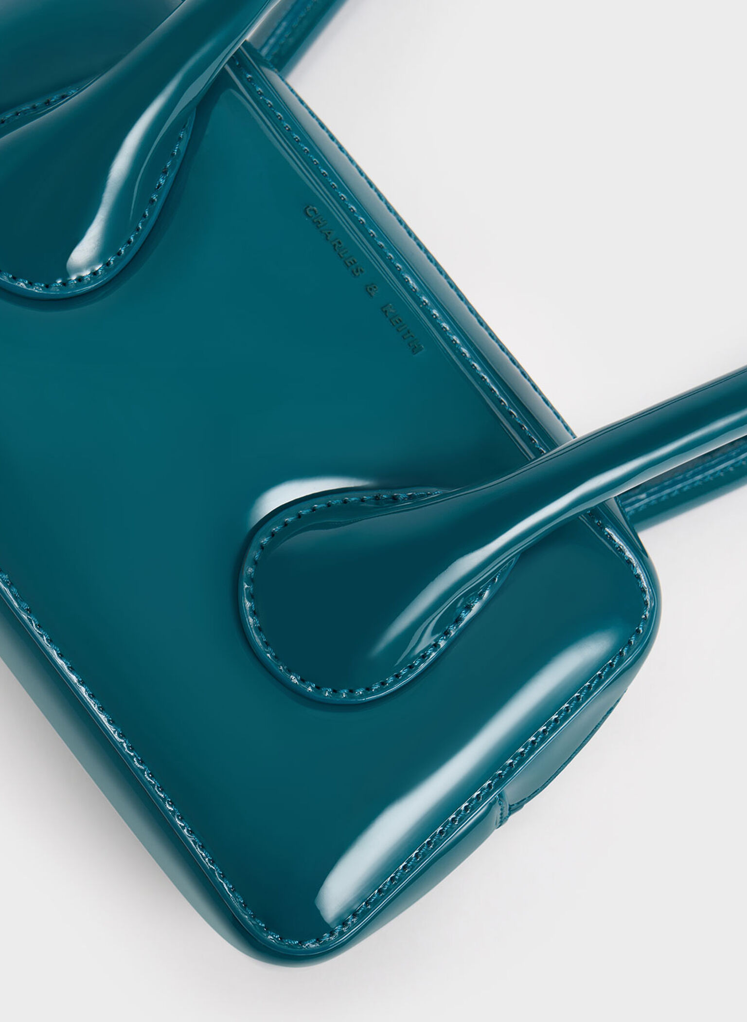 Lula Patent Double Handle Bag, Turquoise, hi-res