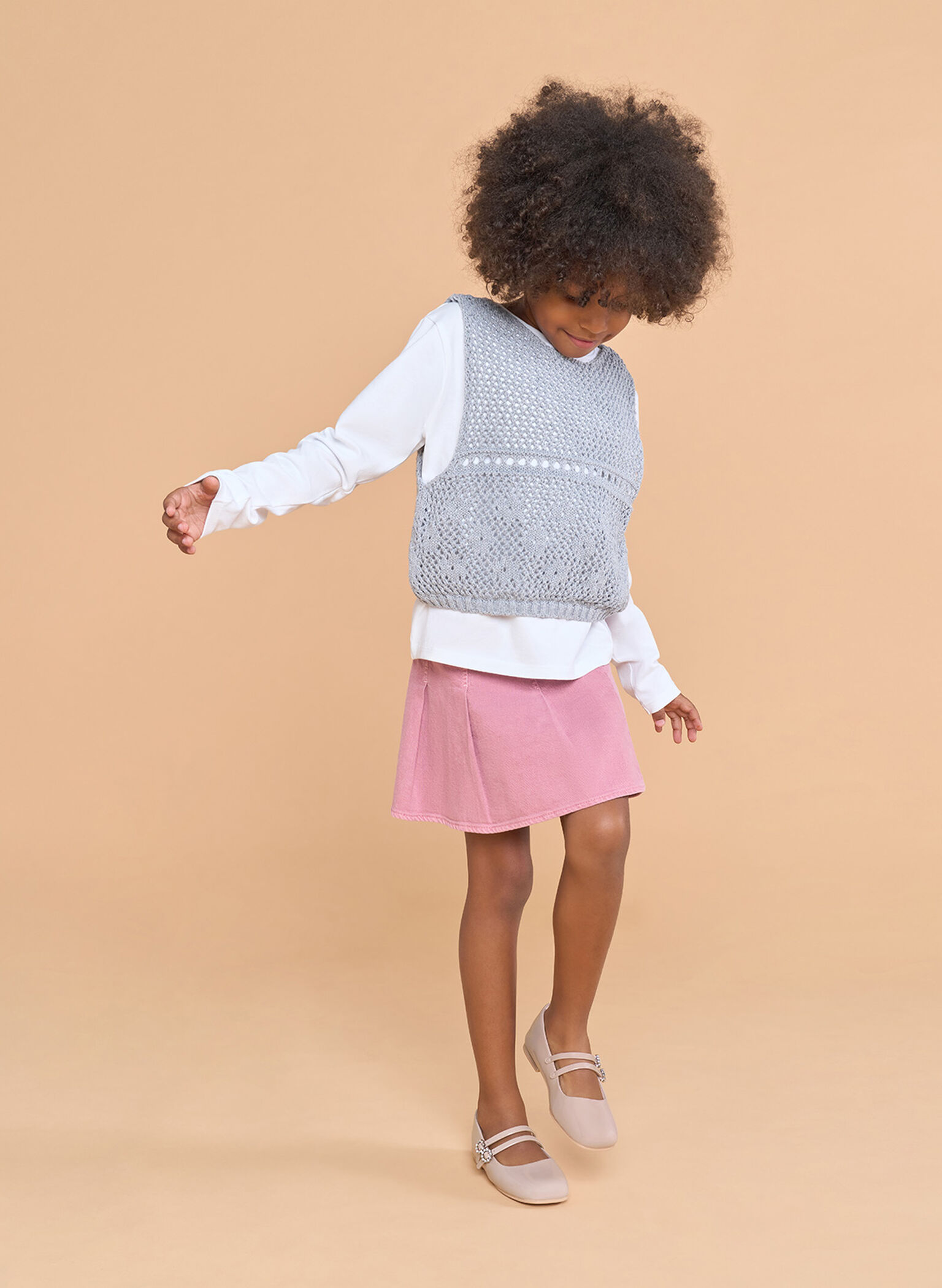 Girls' Gem-Embellished Patent Mary Janes, Blush, hi-res