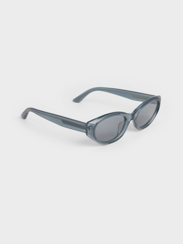 Bijou Recycled Acetate Cateye Sunglasses, Teal, hi-res