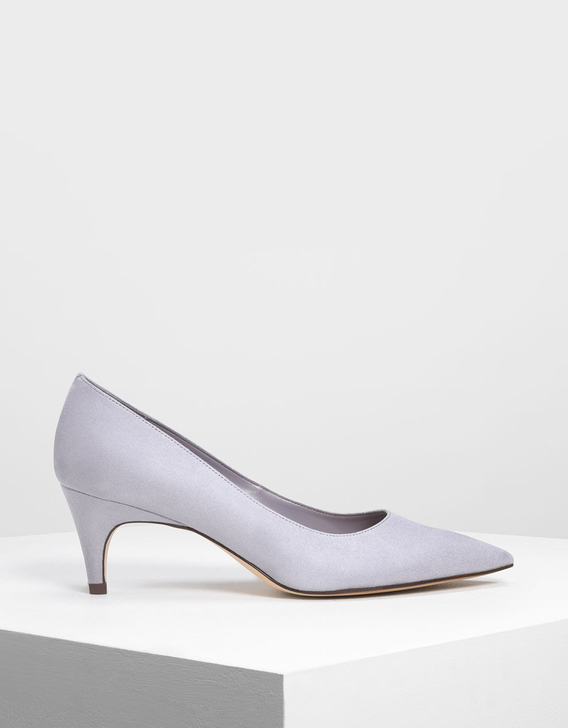 ladies grey kitten heel shoes