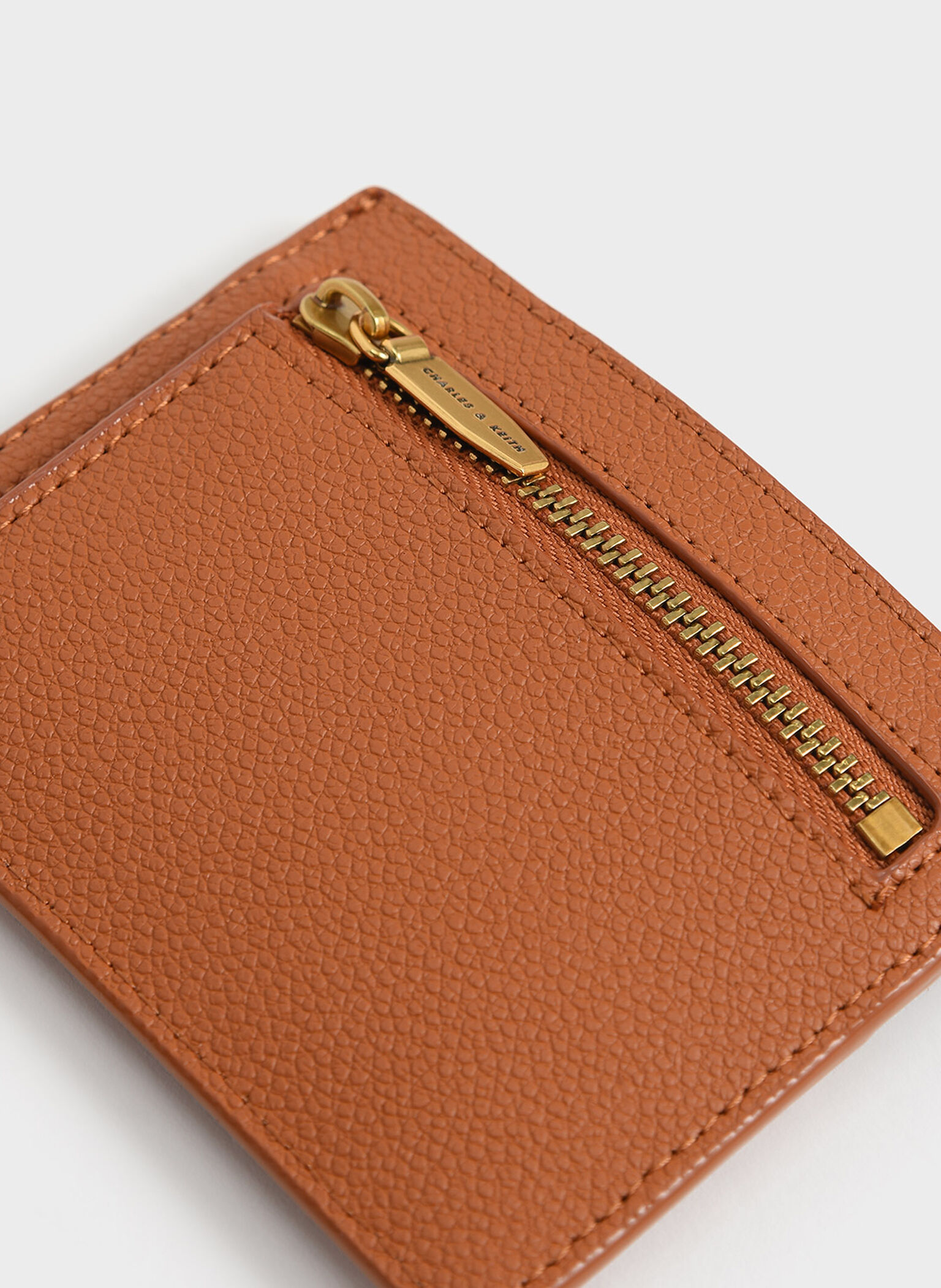 Geometric Multi-Slot Card Holder, Cognac, hi-res
