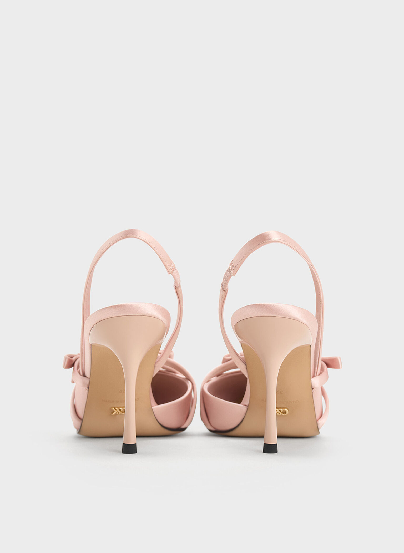 Jessy Recycled Polyester Bow Slingback Pumps, Pink, hi-res