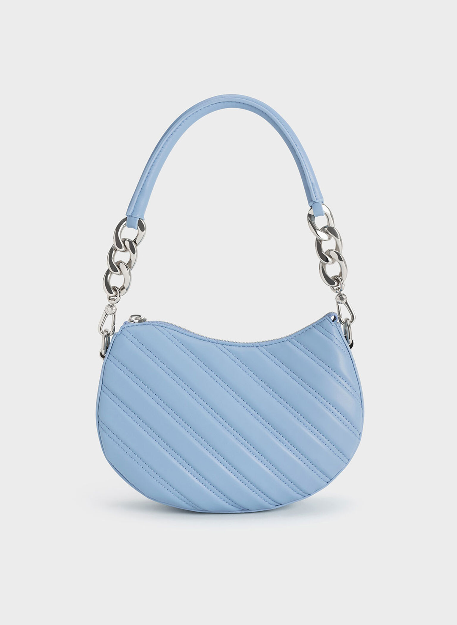 Freja Curved Panelled Bag, Light Blue, hi-res