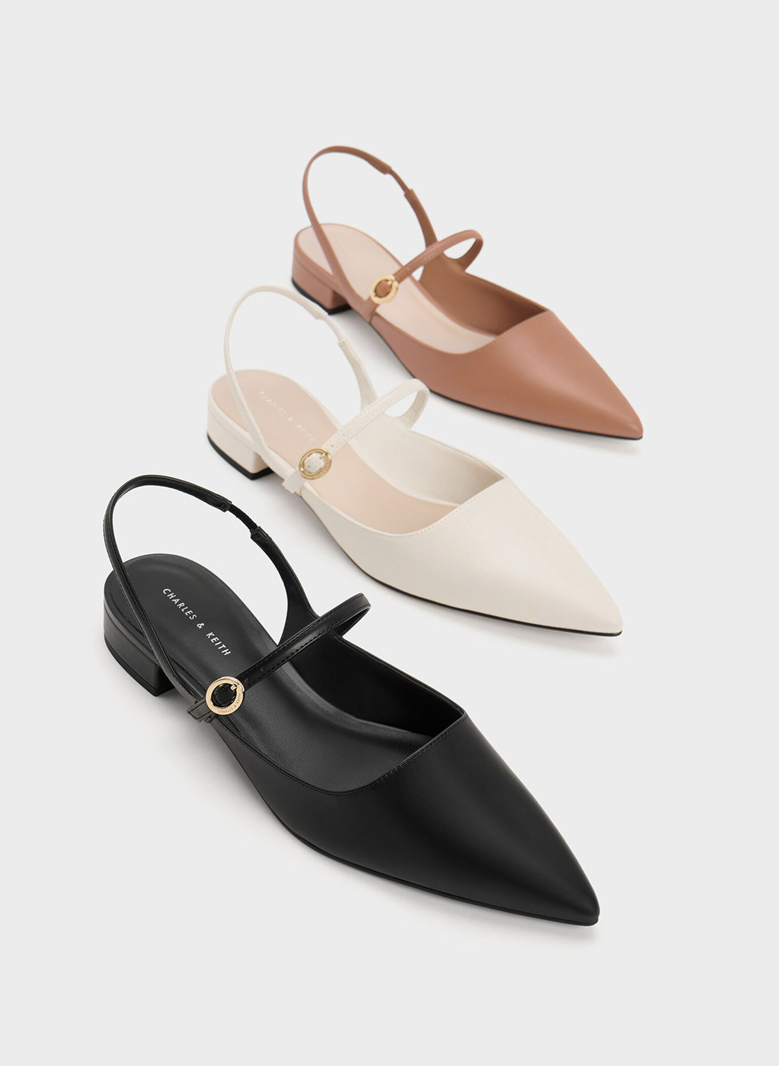 Roxane Slingback Mary Jane Flats, Black, hi-res