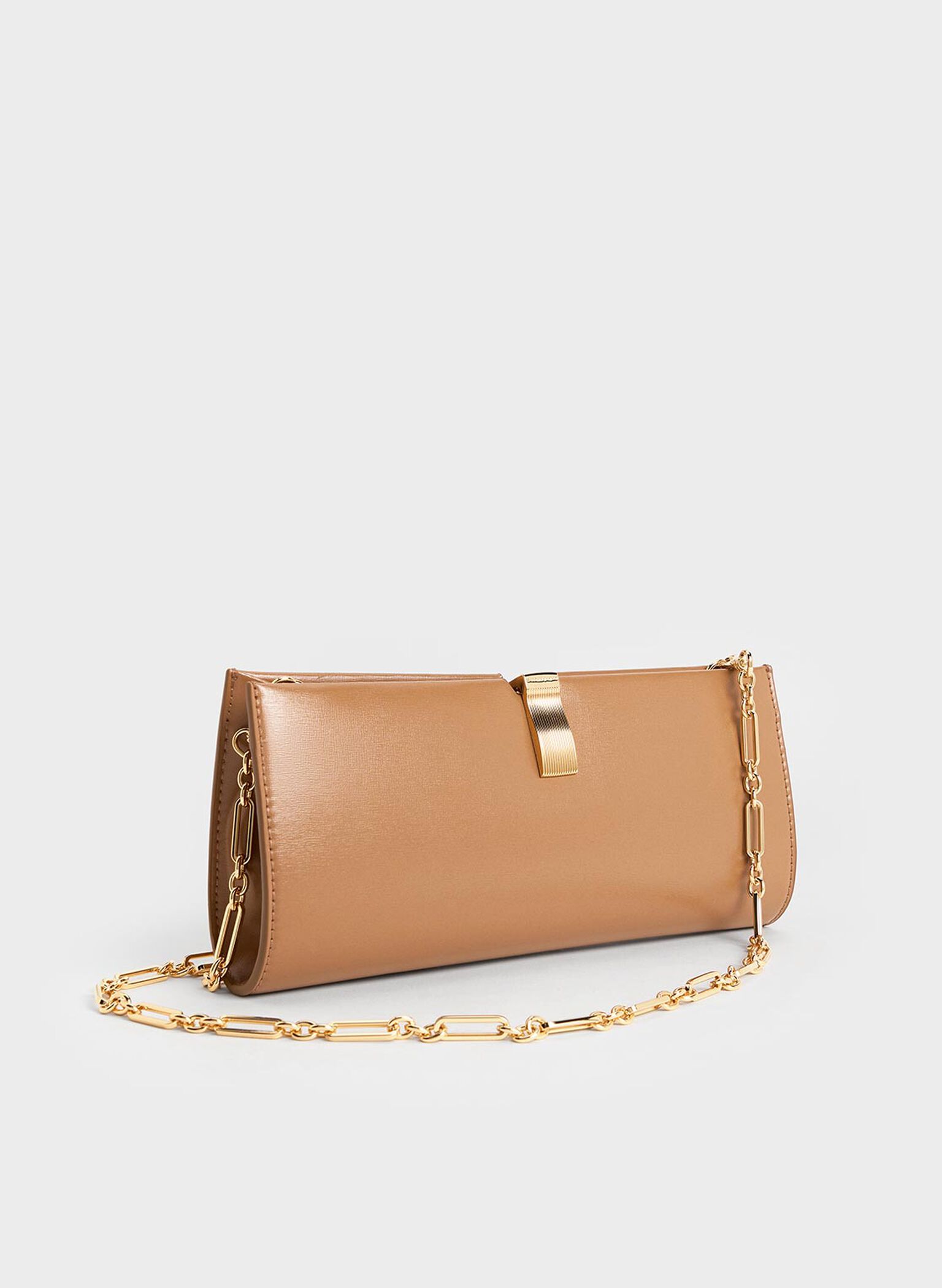 Wisteria Metallic-Accent Clutch, Tan, hi-res