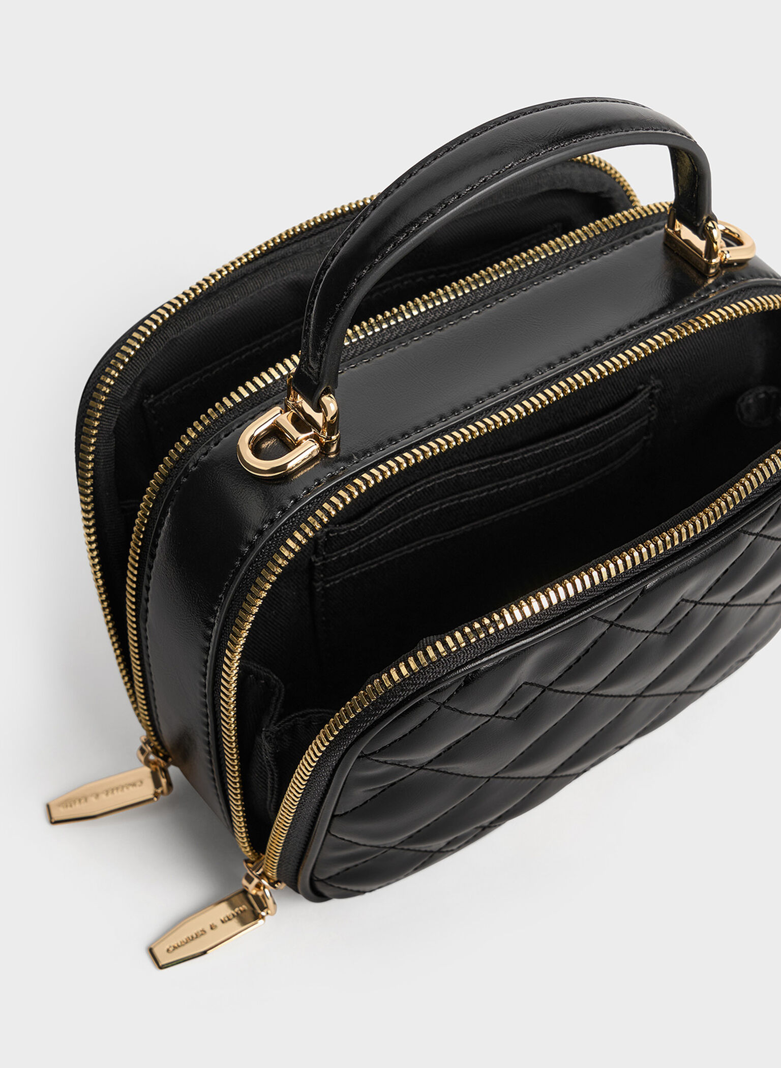 Duo Quilted Vanity Bag, Black, hi-res