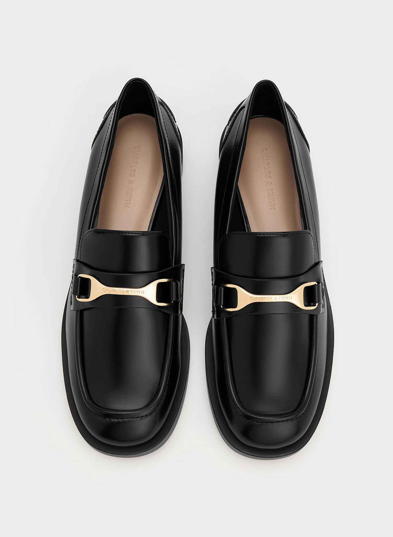 Leslie Metallic-Accent Loafers, Black Box, hi-res