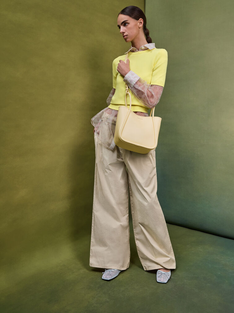 Mini Lyla Tubular Tote Bag, Butter Yellow, hi-res