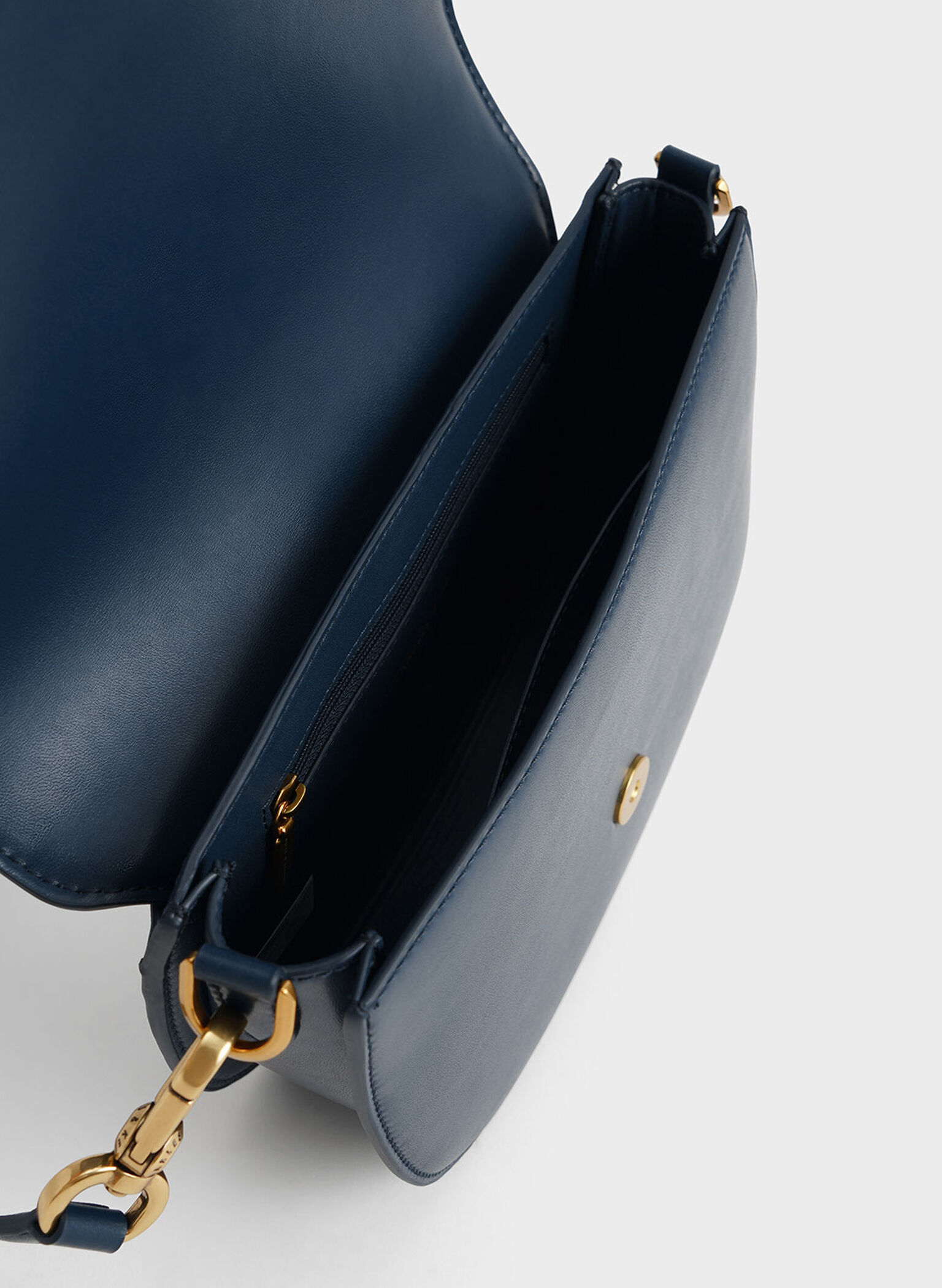 Gabine Tweed Saddle Bag, Navy, hi-res