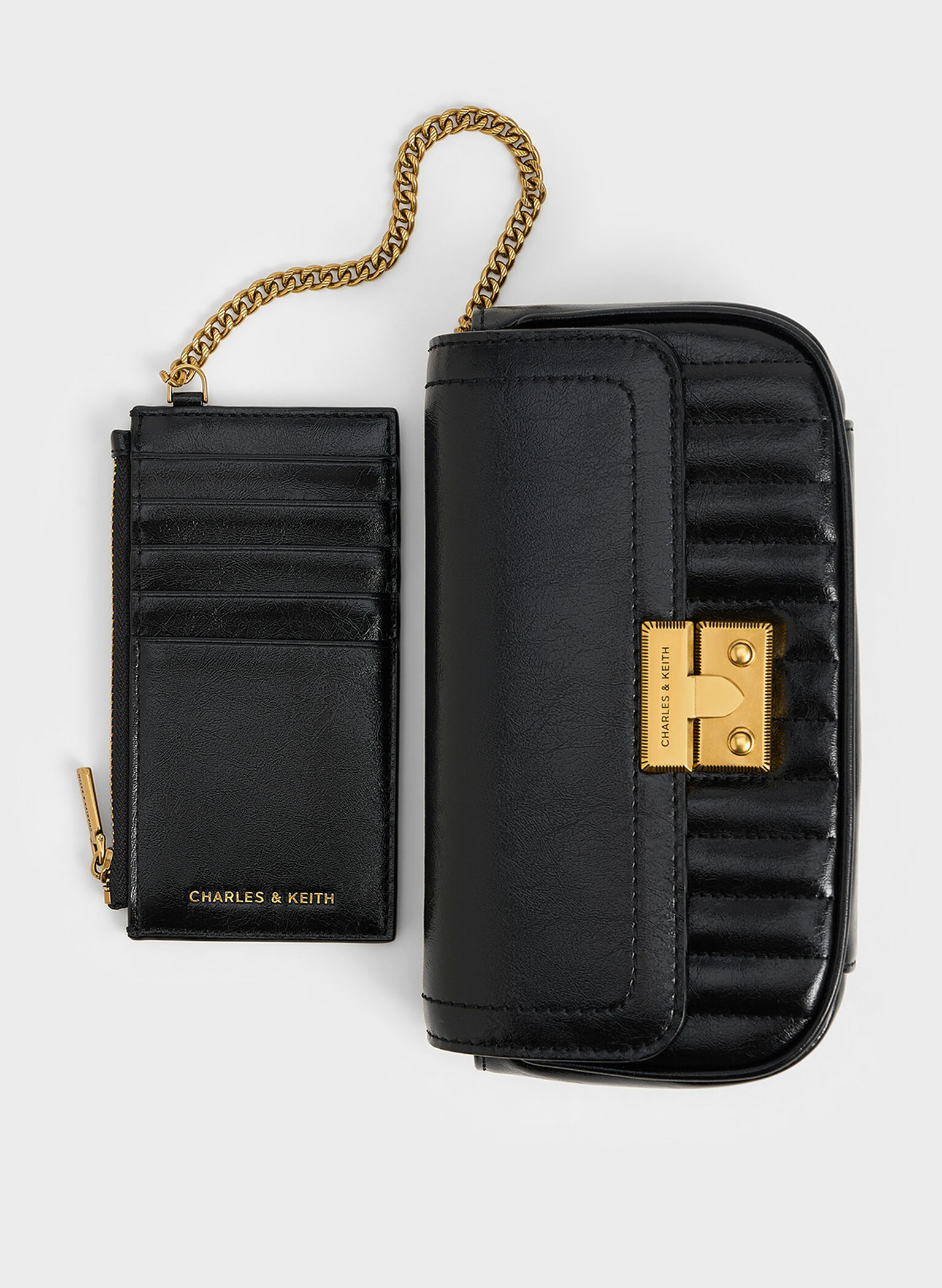 Mini Donna Crinkle-Effect Bag, Black, hi-res