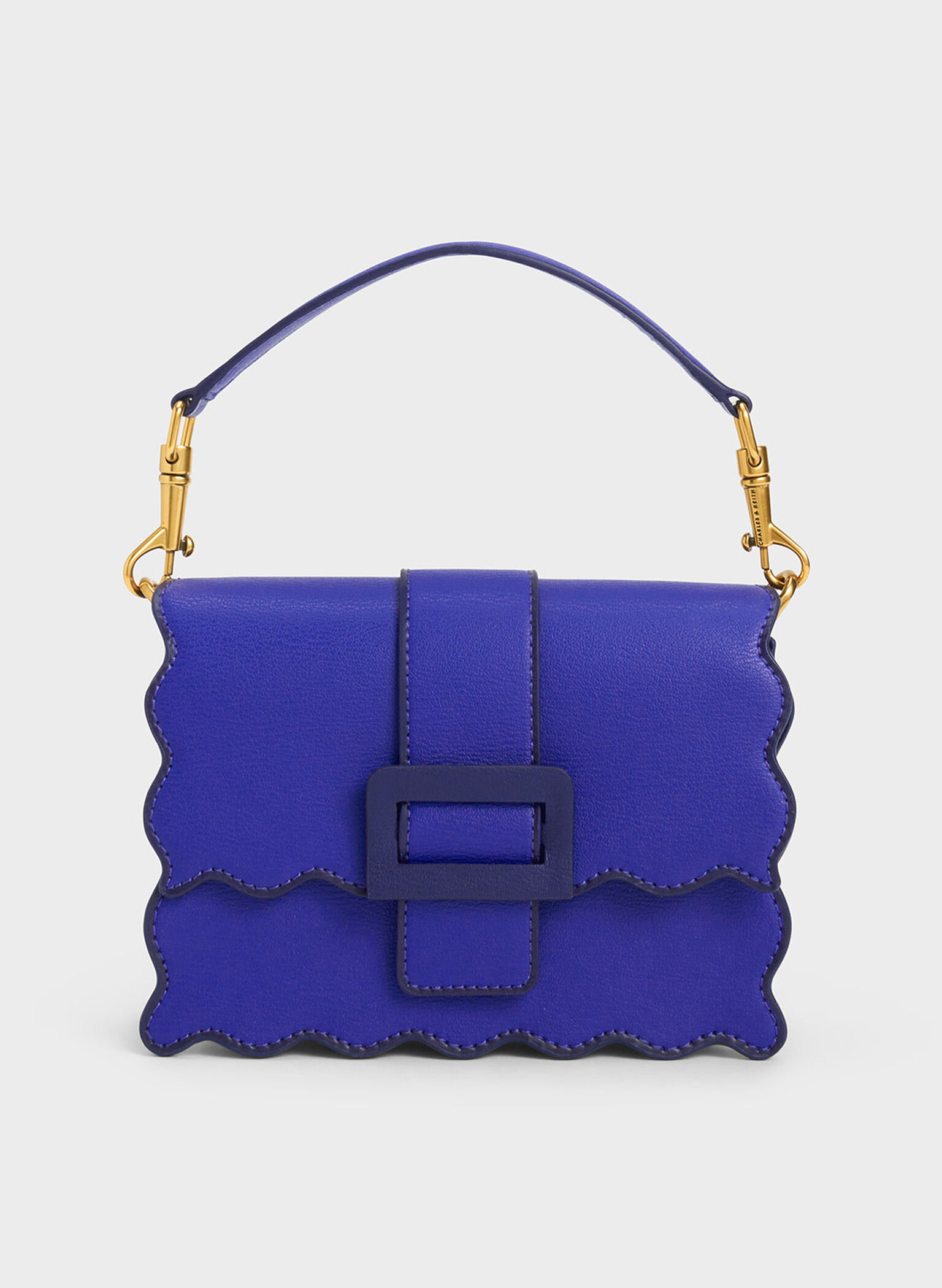 Waverly Scallop-Trim Bag, Cobalt, hi-res