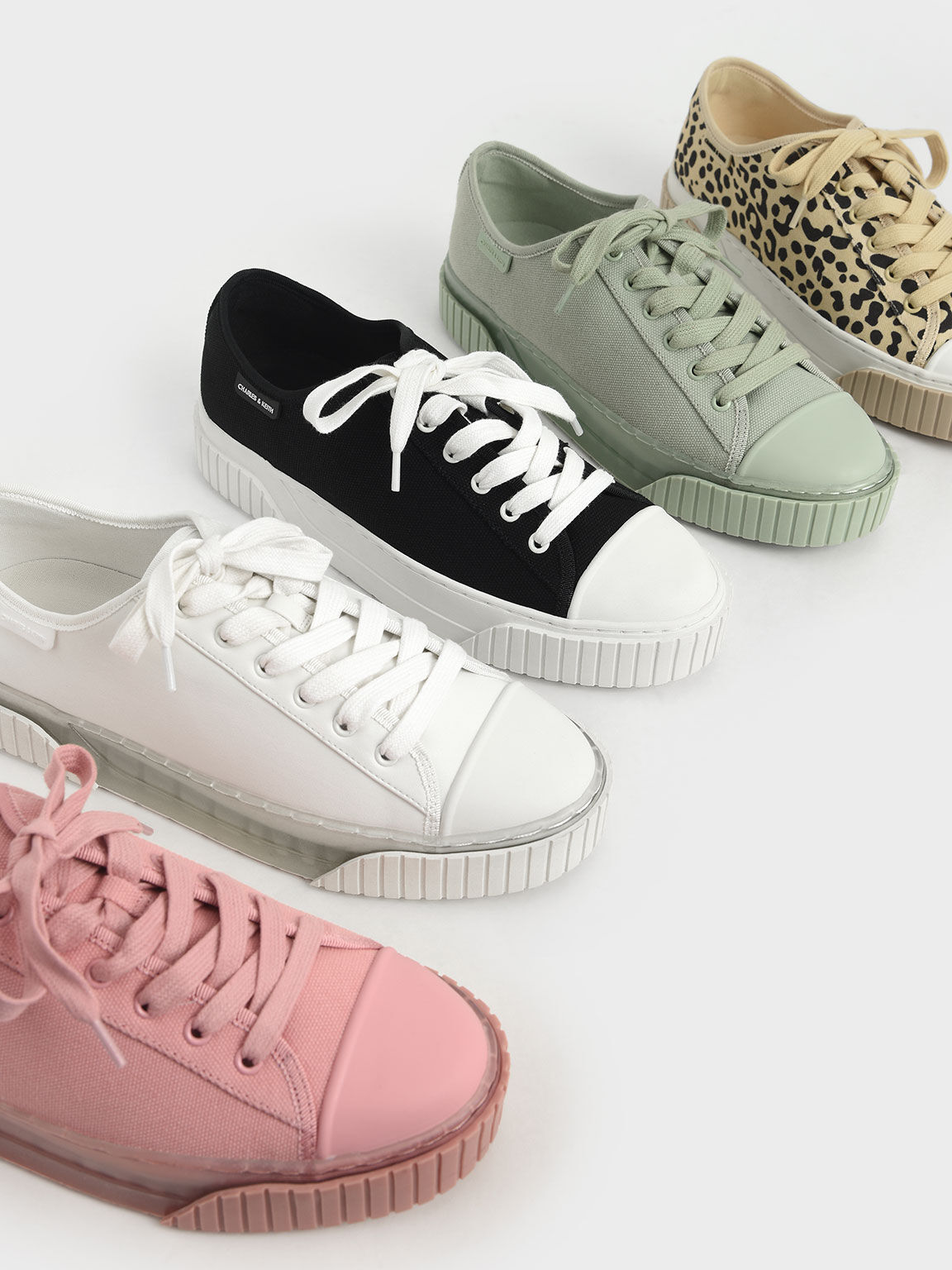 Organic Cotton Platform Sneakers, Pink, hi-res