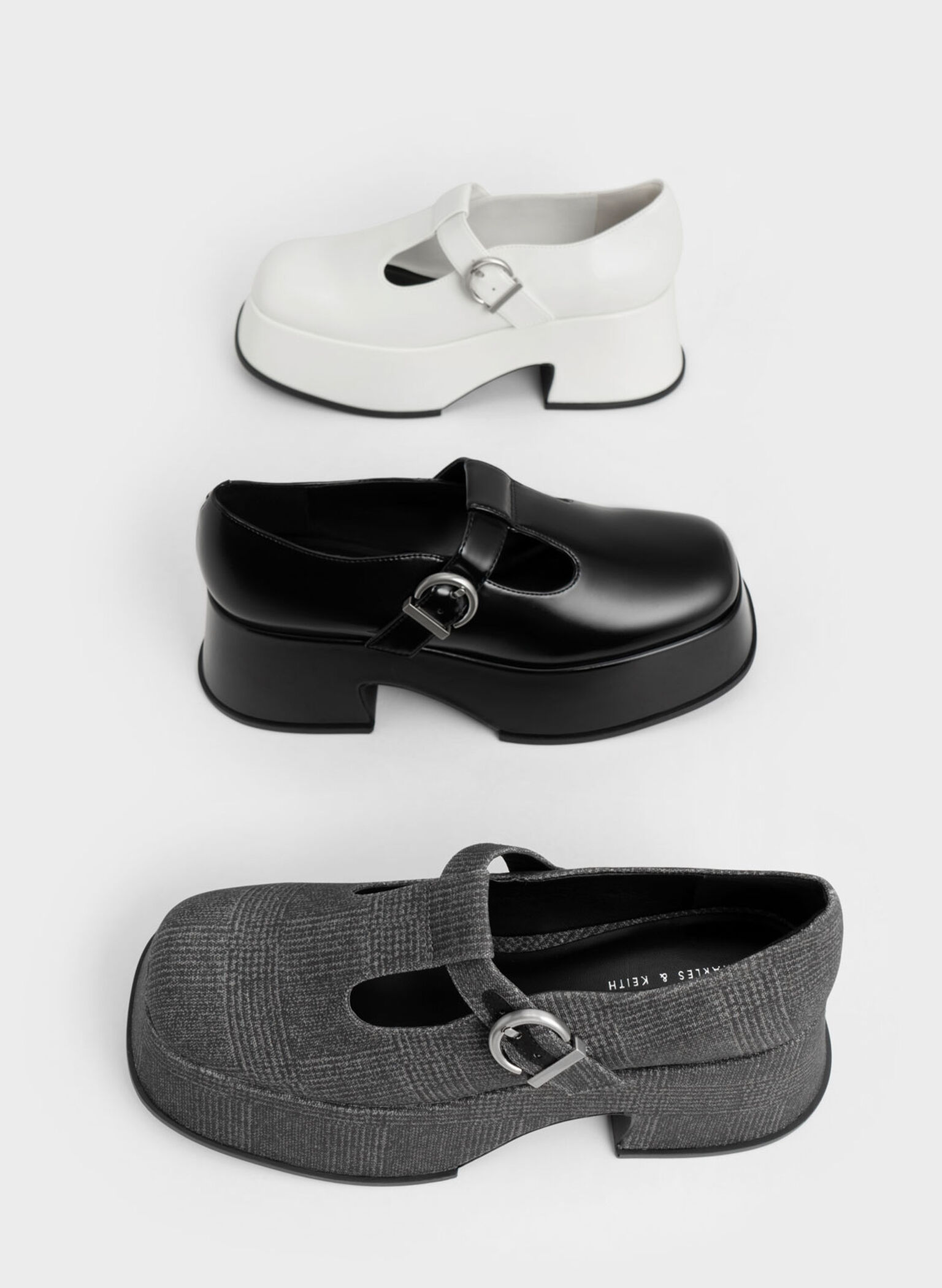 Platform T-Bar Mary Janes, Black, hi-res