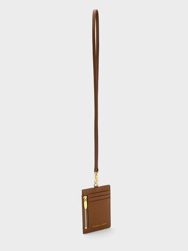 Twilia Side-Zip Card Holder, Chocolate, hi-res