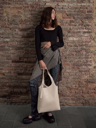 Trin Tote Bag, Oat, hi-res