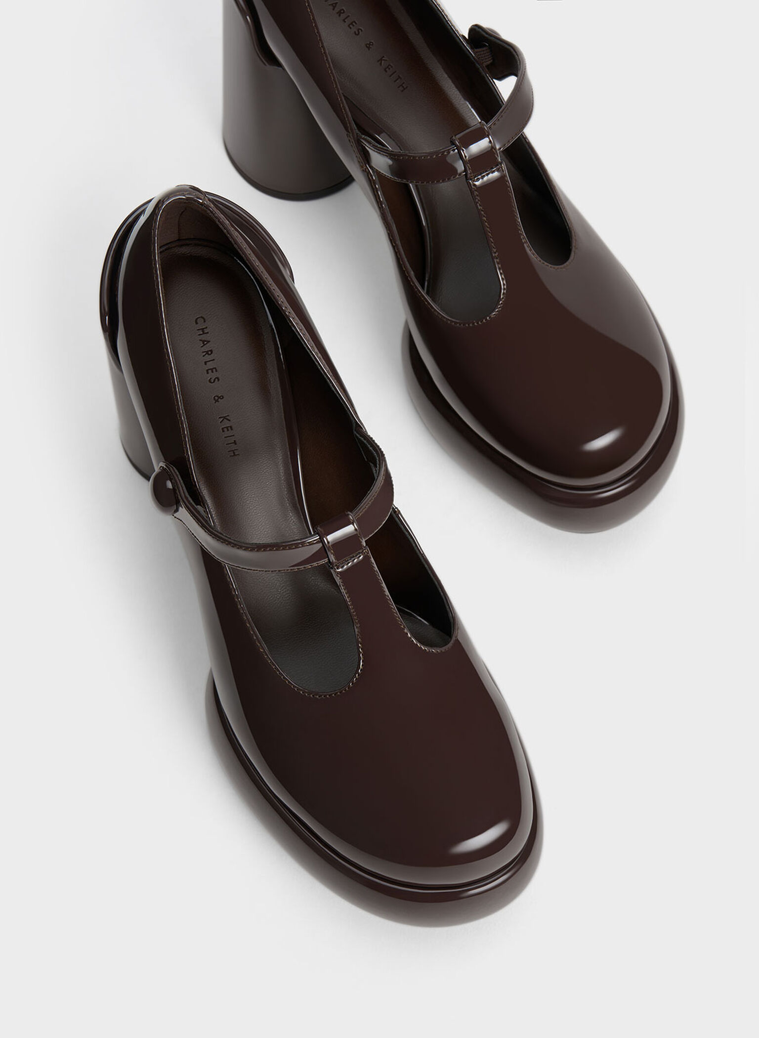 Darcy Patent T-Bar Platform Mary Janes, Dark Brown, hi-res