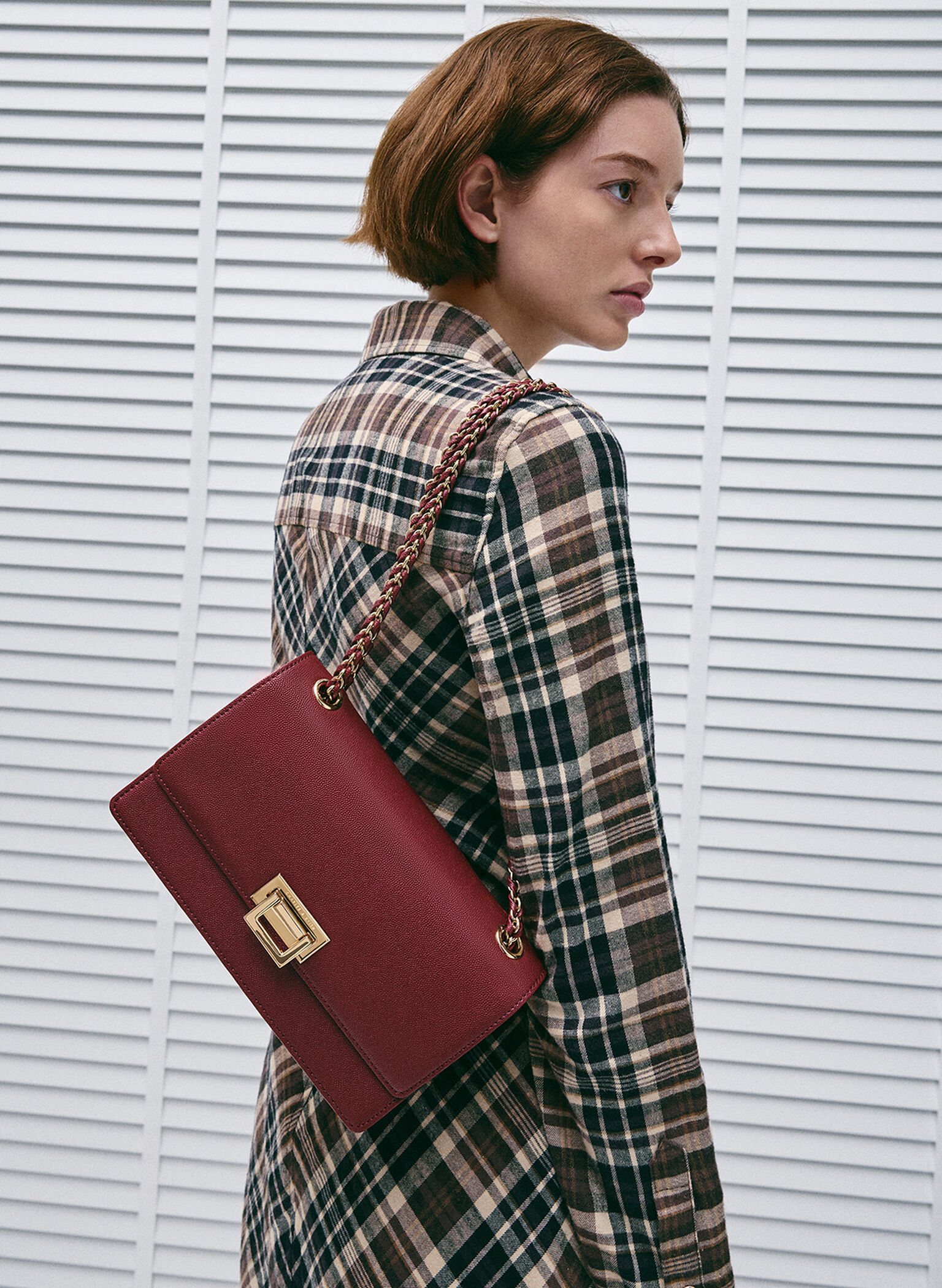 Everline Braided-Strap Shoulder Bag, Burgundy, hi-res