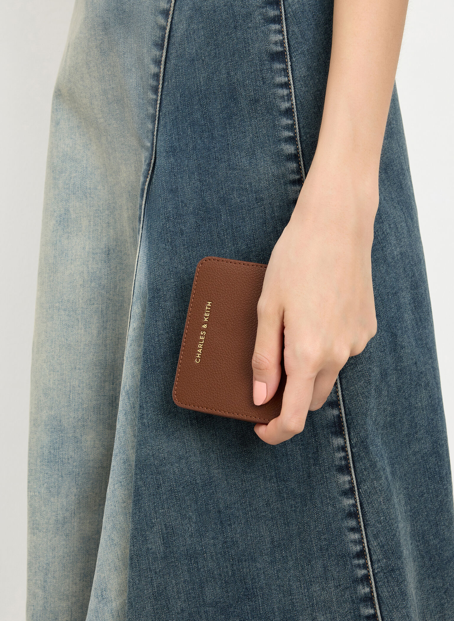 Keely Top Zip Small Wallet, Dark Brown, hi-res