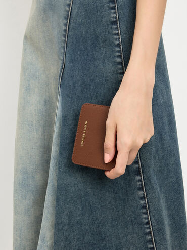Keely Top Zip Small Wallet, Dark Brown, hi-res