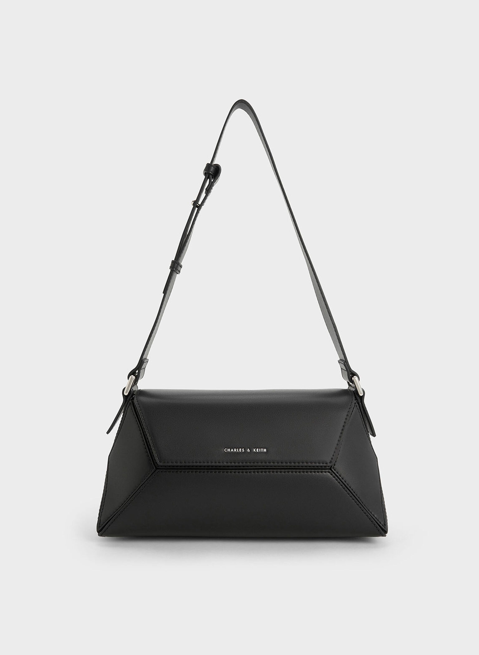 Nasrin Geometric Shoulder Bag, Noir, hi-res