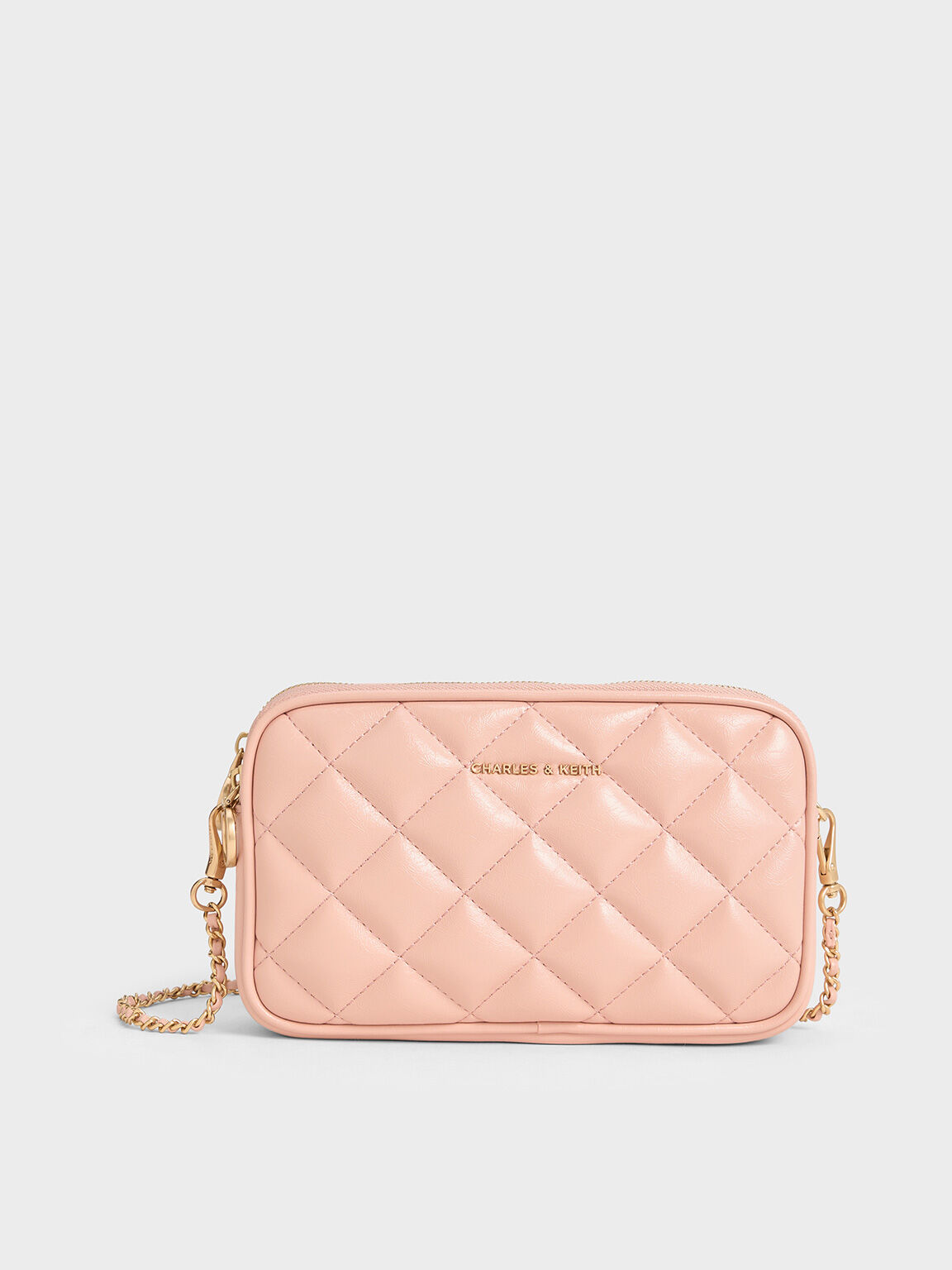 Pink quilted crossbody bag clearance