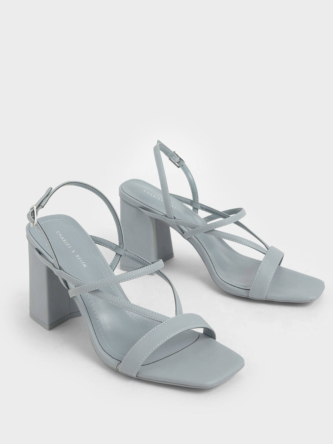 pale blue strappy shoes