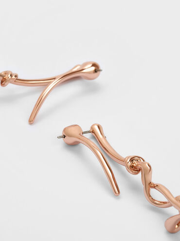Allegro Sculptural Drop Earrings, Rose Gold, hi-res