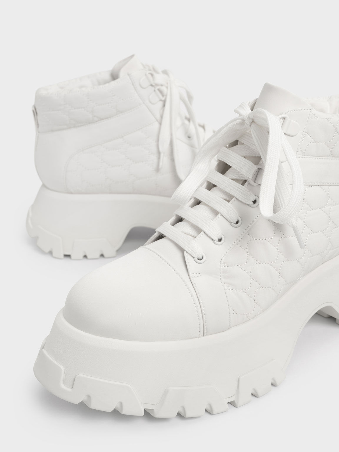 White chunky high top sneakers hotsell