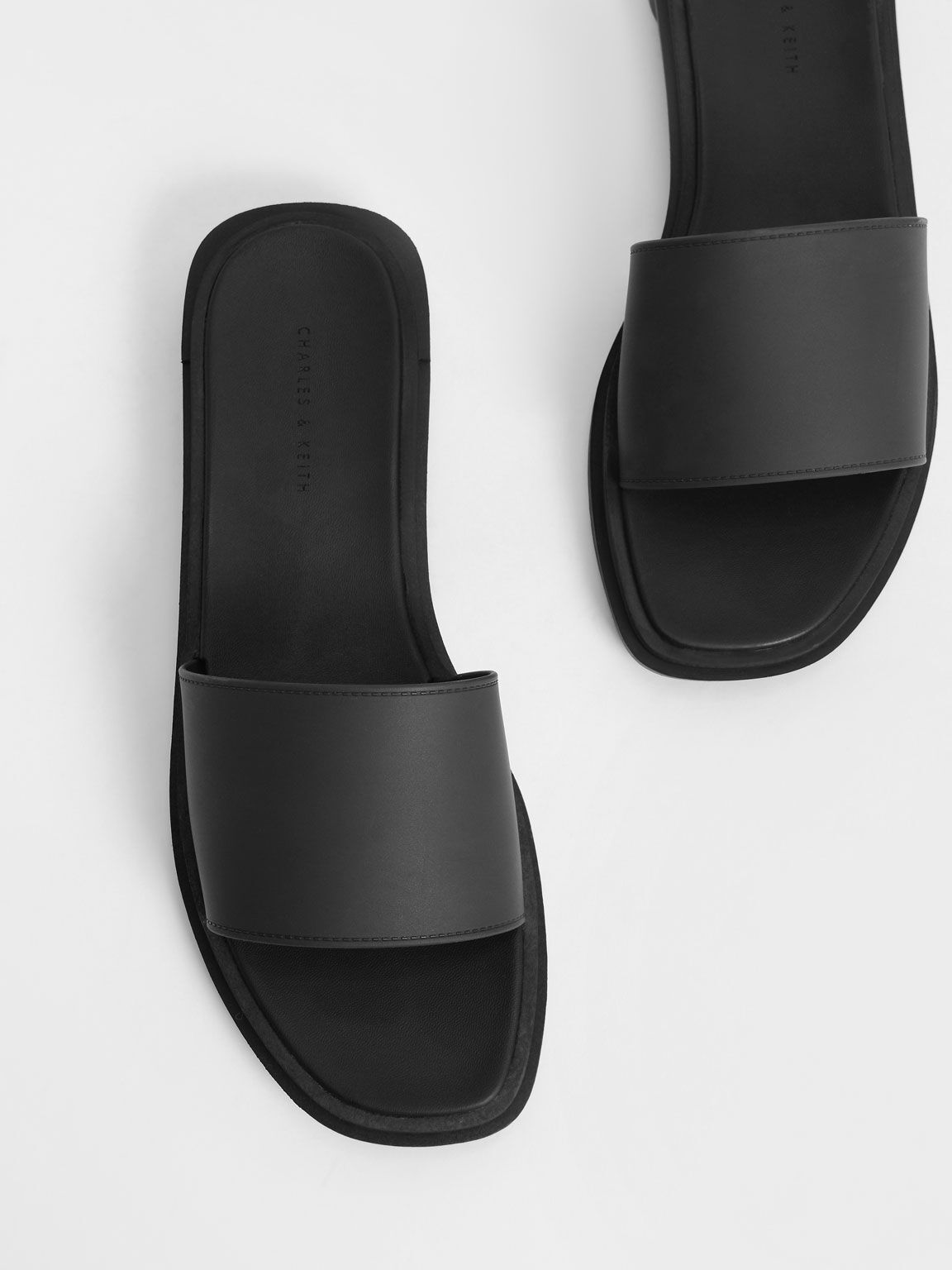 Slide Sandals, Black, hi-res