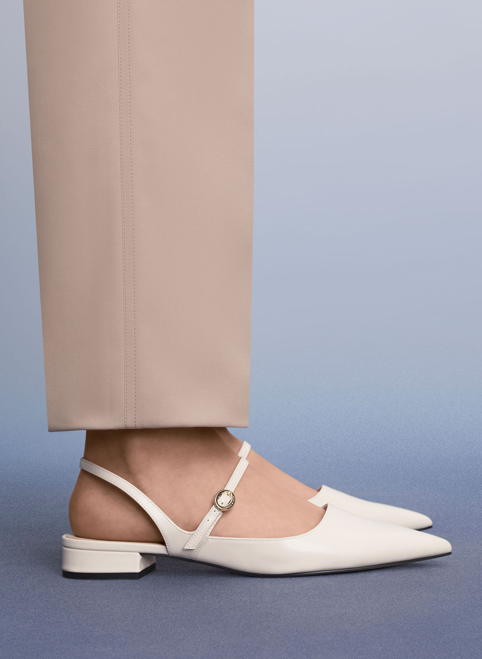 Roxane Slingback Mary Jane Flats, Chalk, hi-res