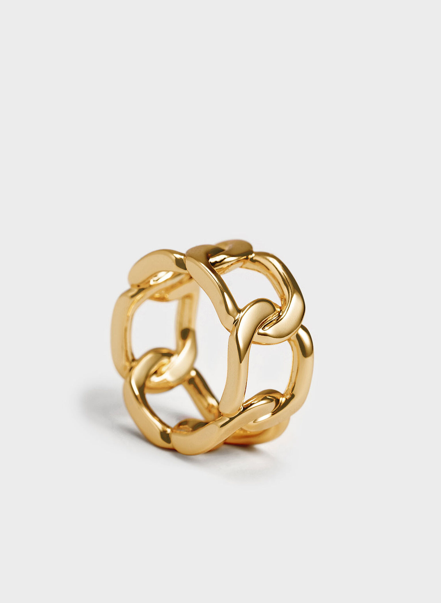 Gabine Chain-Link Ring, Gold, hi-res