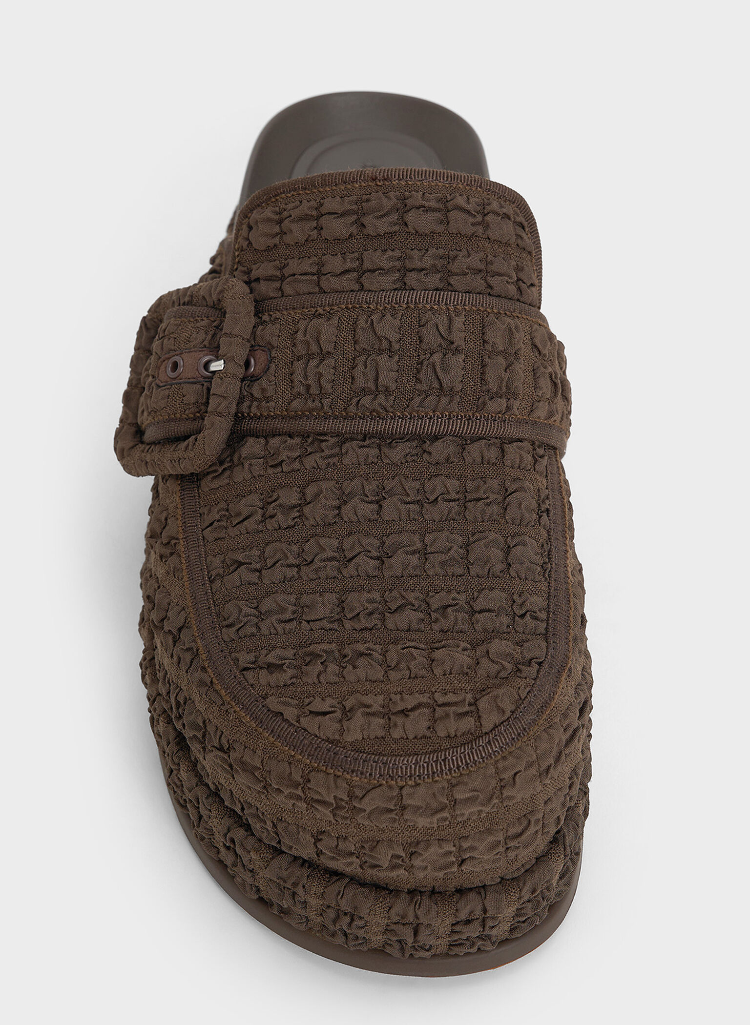 Loren Textured Flatform Mules, Dark Brown, hi-res