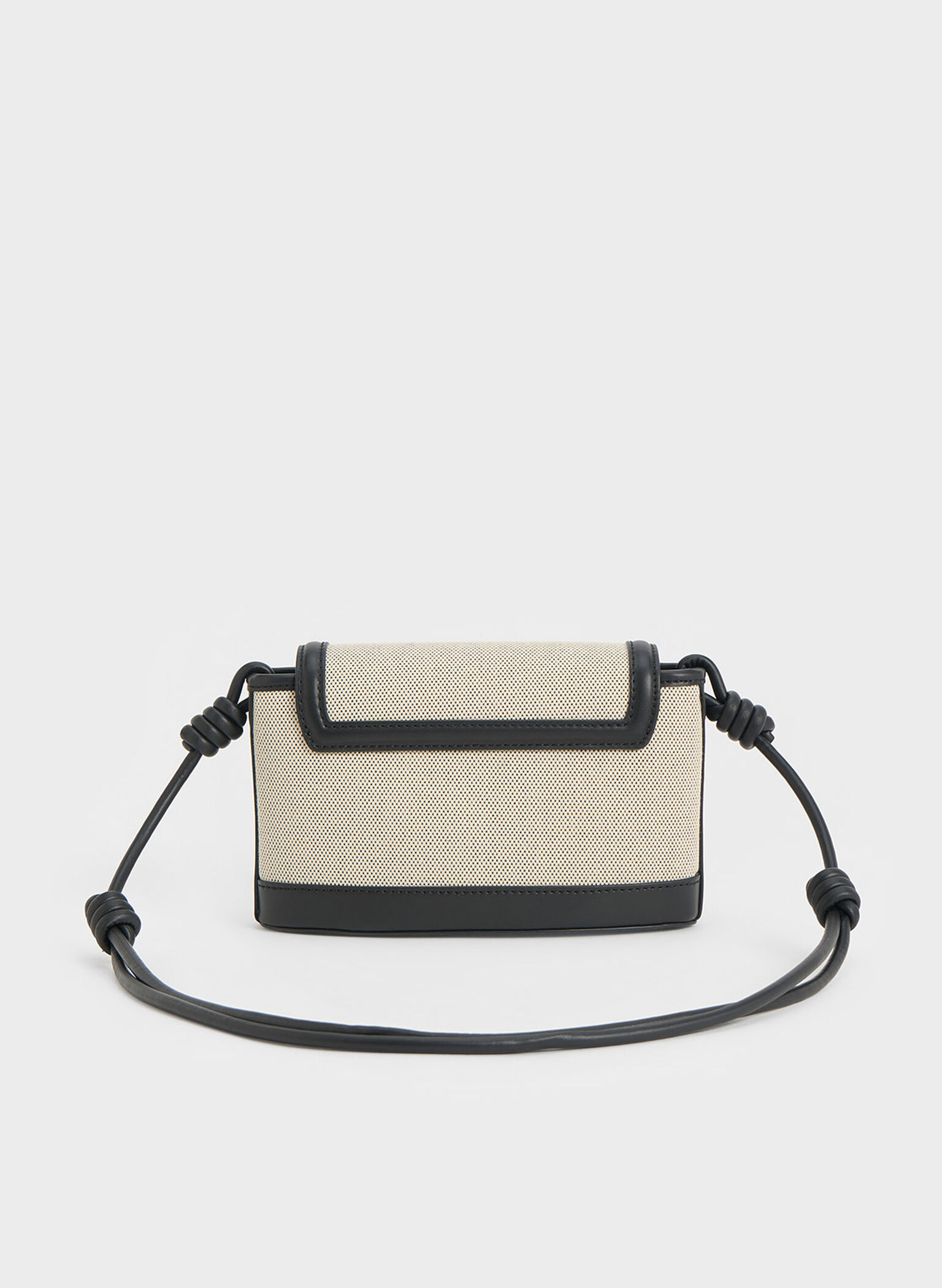 Sabine Canvas Knotted-Strap Bag, Black, hi-res