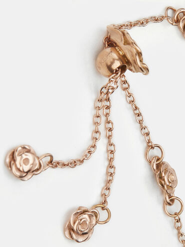 Rosalind Flower-Motif Bracelet, Brushed Rose Gold, hi-res