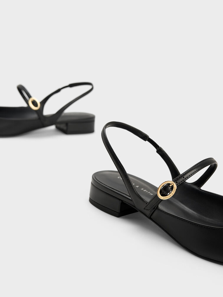 Roxane Slingback Mary Jane Flats, Black, hi-res