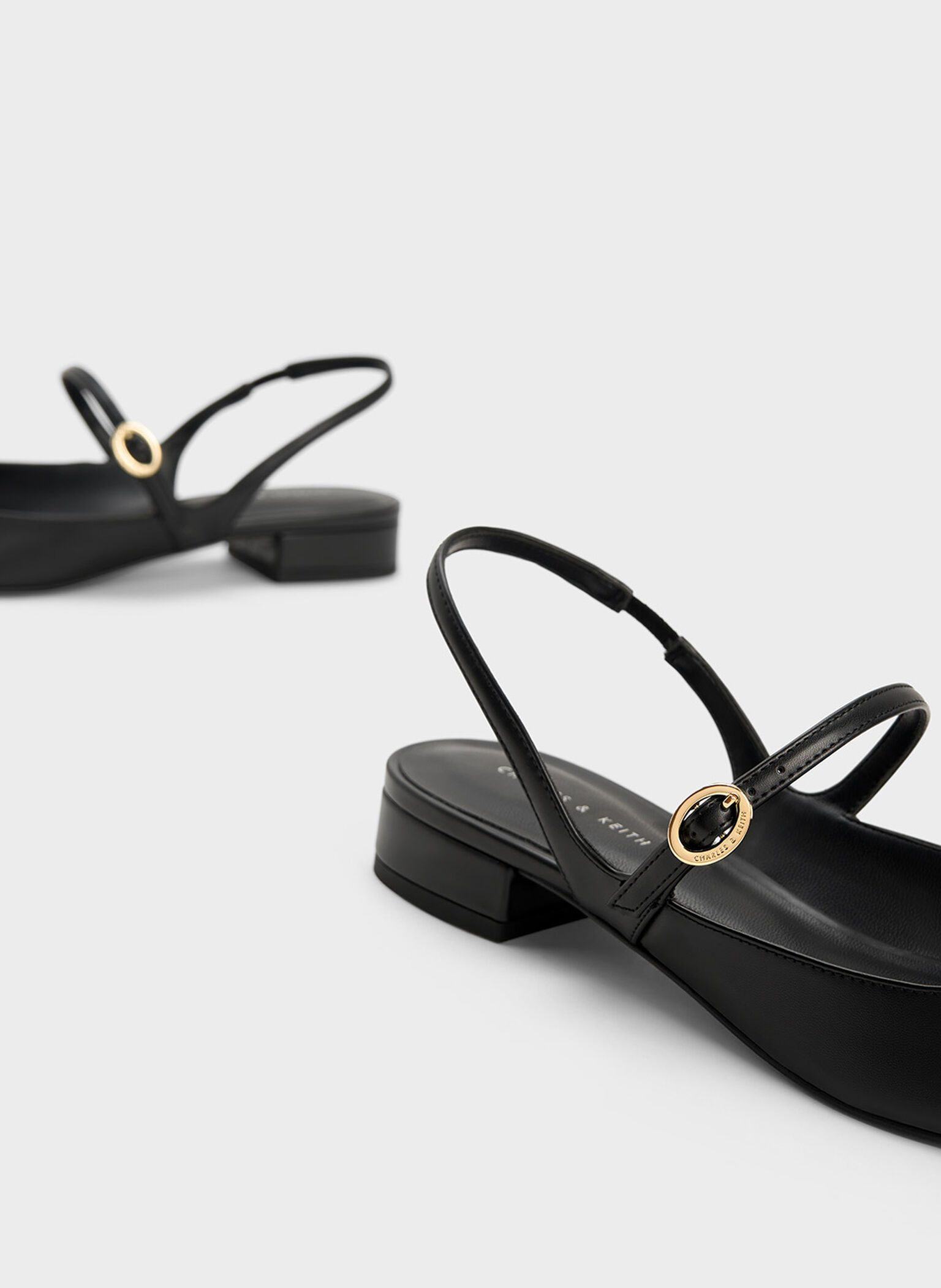 Roxane Slingback Mary Jane Flats, Black, hi-res