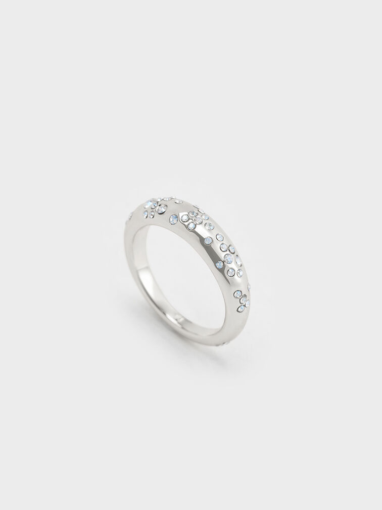 Reverie Crystal Dome Ring, Silver, hi-res