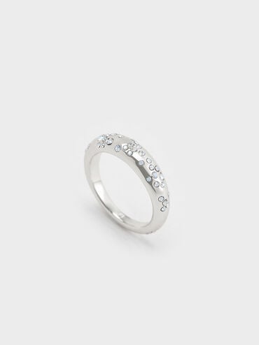Reverie Crystal Dome Ring, Silver, hi-res