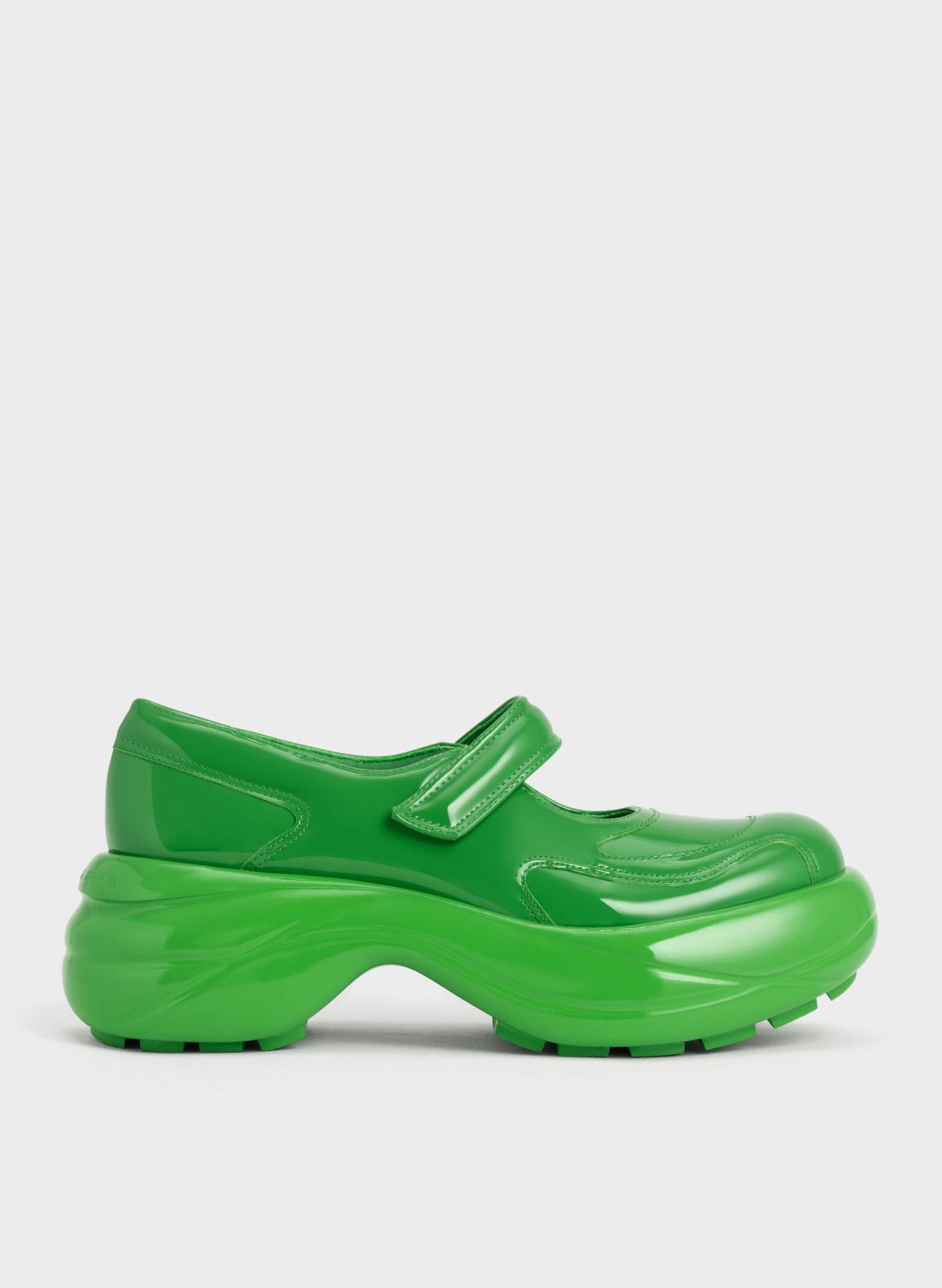 Roony Patent Mary Janes, Green, hi-res