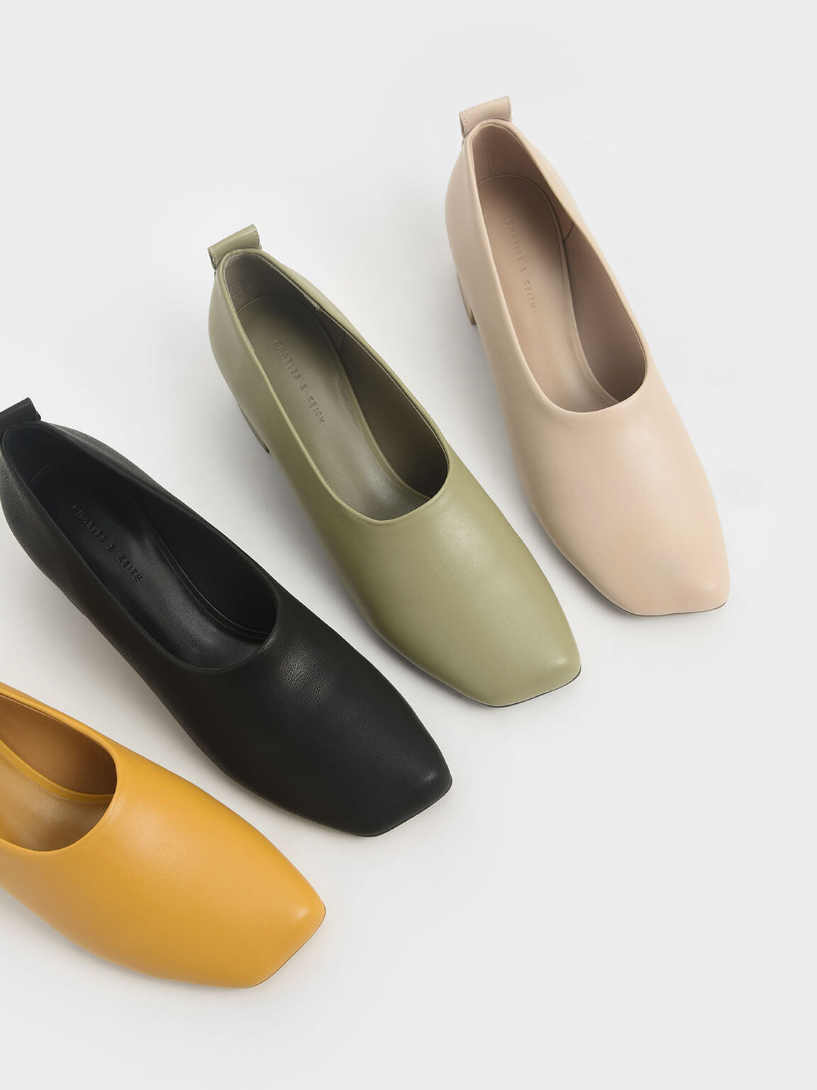 low heel round toe court shoes