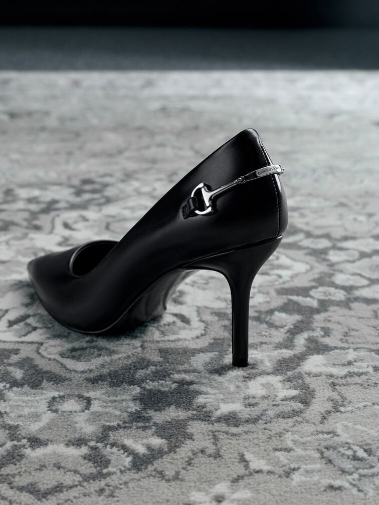 Erinna Metallic-Accent Pointed-Toe Pumps, Black Box, hi-res