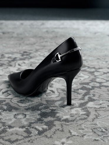 Erinna Metallic-Accent Pointed-Toe Pumps, Black Box, hi-res