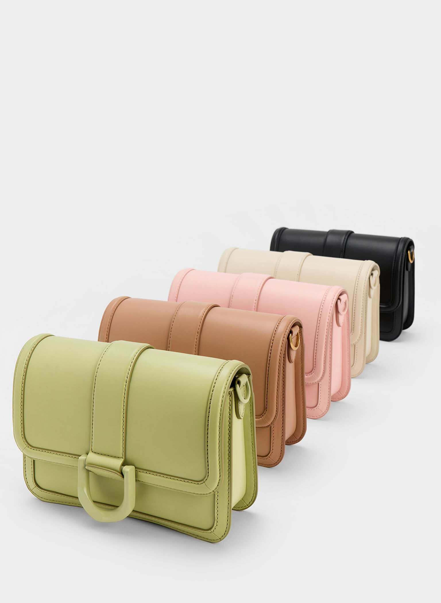 Gabine Leather Crossbody Bag, Chalk, hi-res