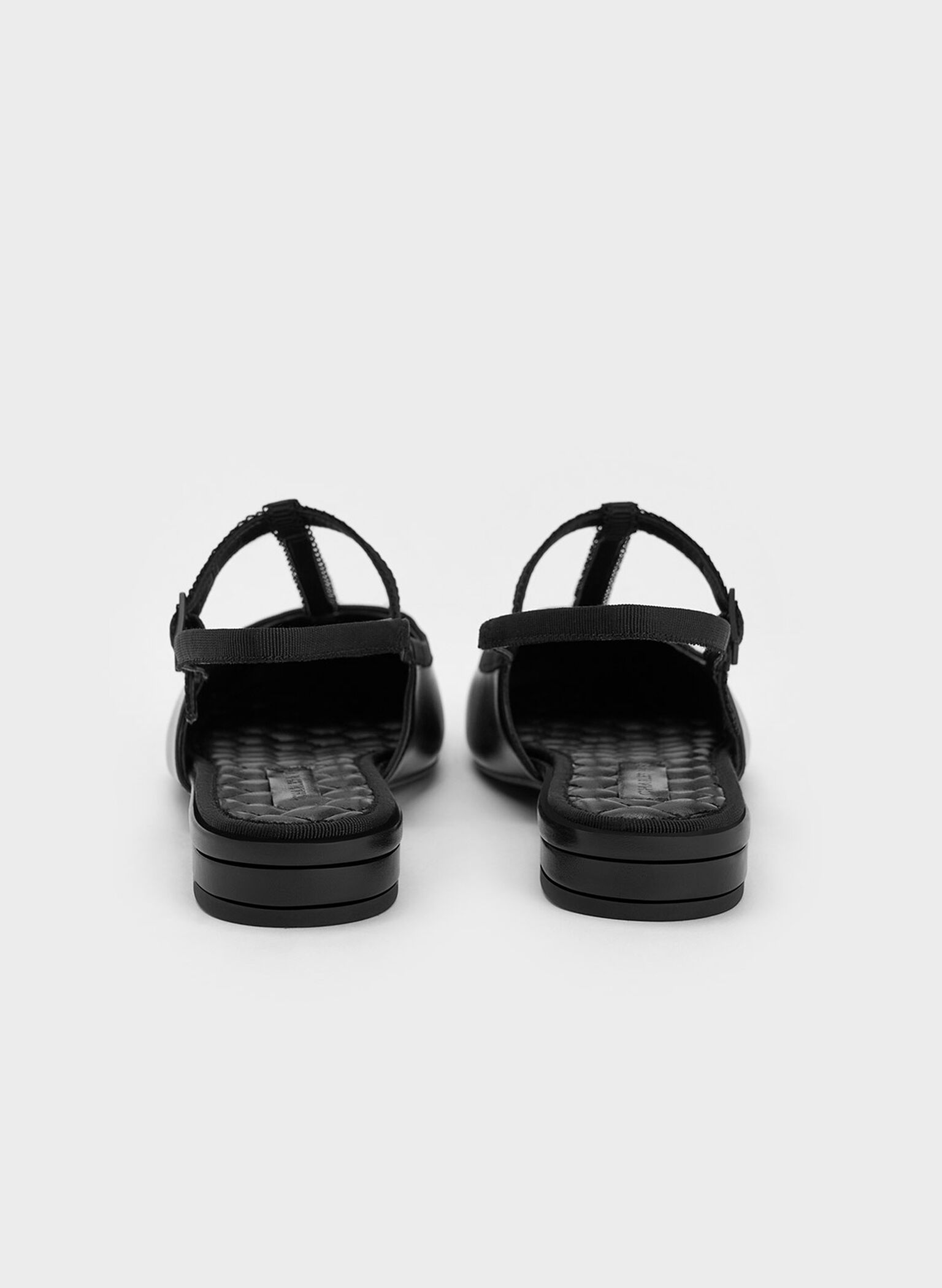 T-Bar Mary Jane Slingback Flats, Black, hi-res