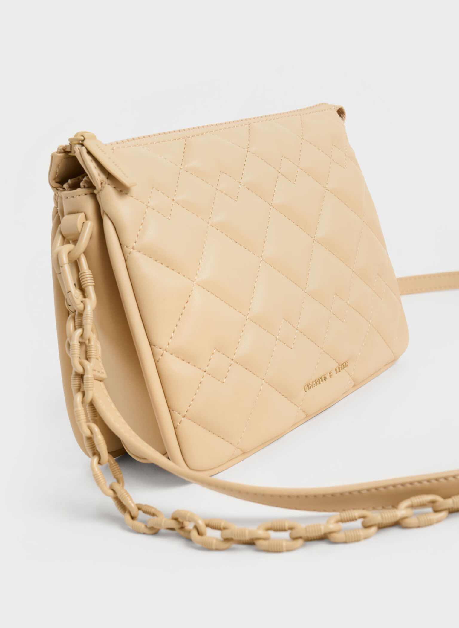 Lana Quilted Shoulder Bag, Beige, hi-res