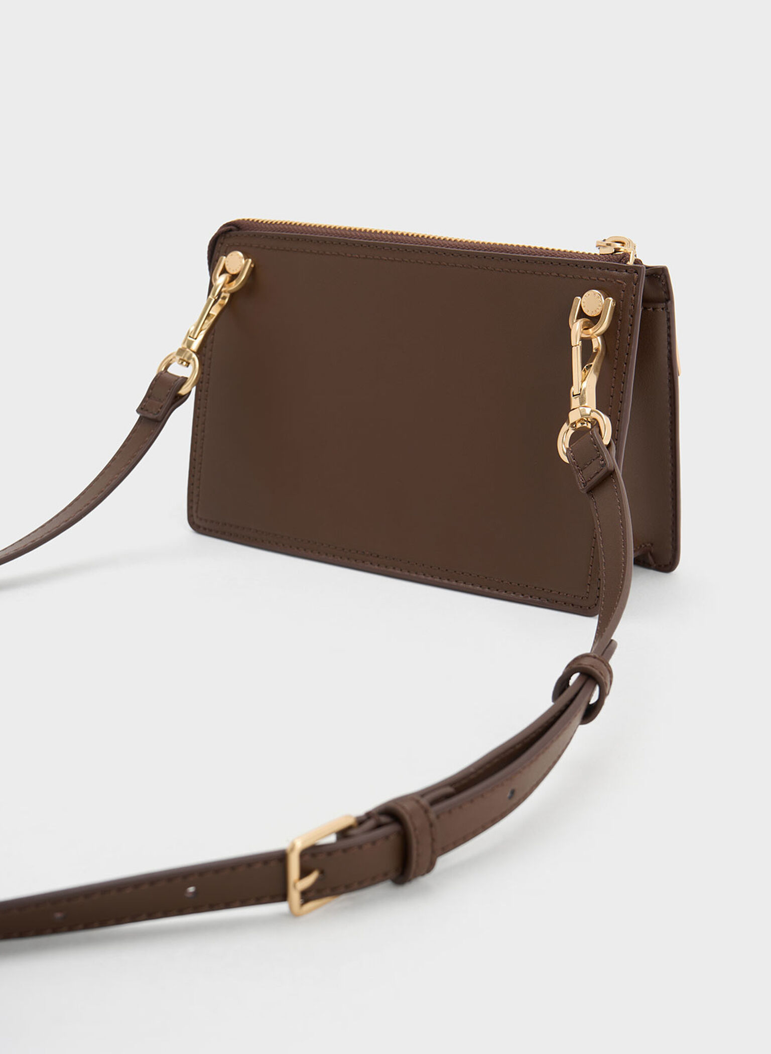 Austen Multi-Pocket Shoulder Bag, Dark Brown, hi-res