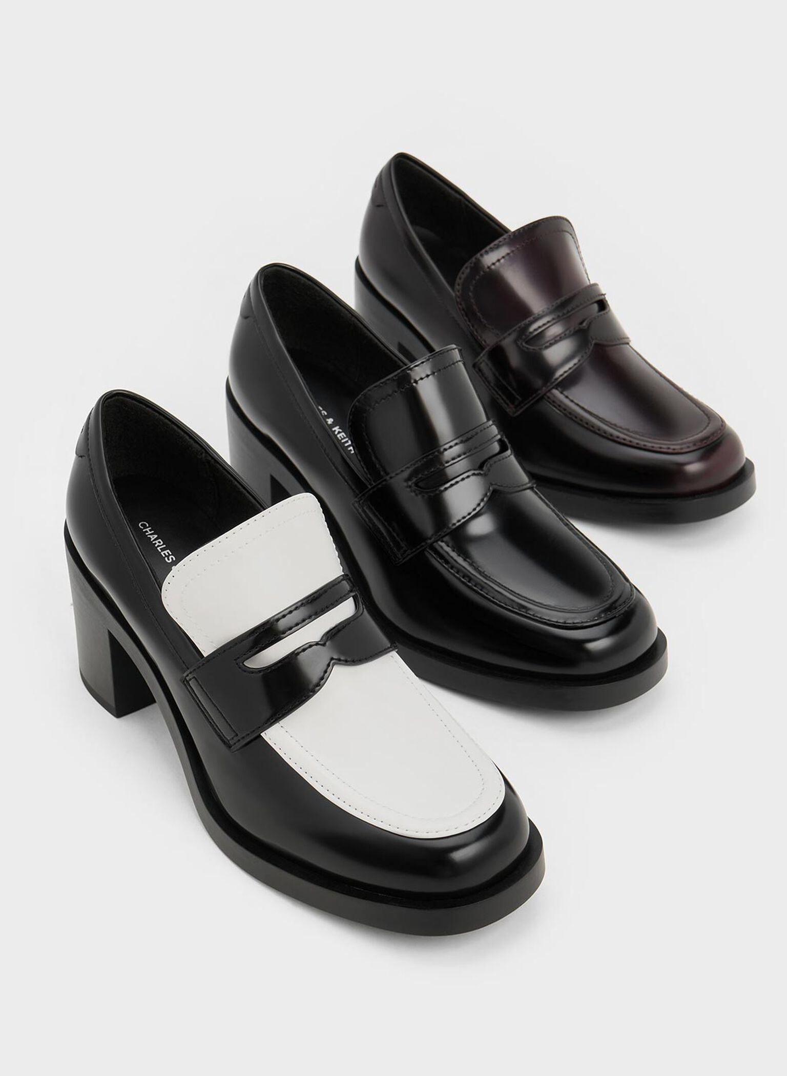 Penny Loafer Block-Heel Pumps, Multi, hi-res