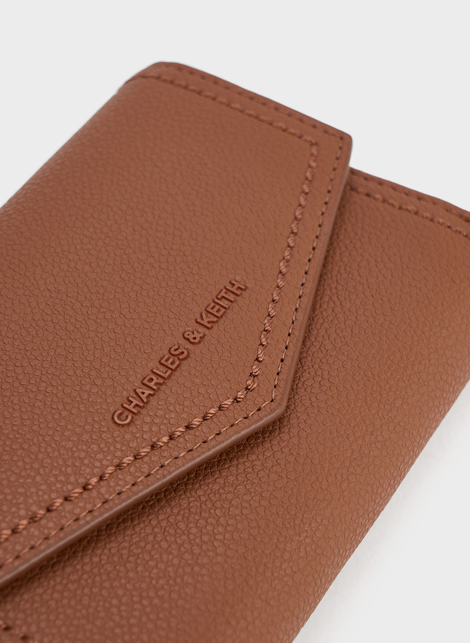 Stitch Trim Envelope Wallet, Chocolate, hi-res