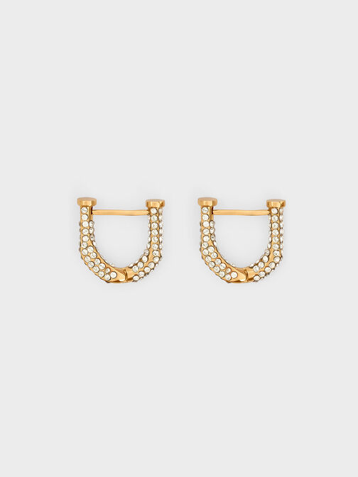 Gabine Swarovski Crystal Huggie Earrings, Gold, hi-res